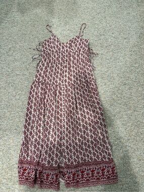 American Eagle Outfitters Burgundy and Cream Paisley Maxi Dress
